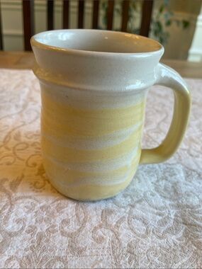 Handmade Yellow and Cream Ceramic Mug